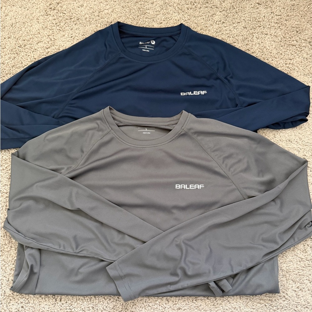 Baleaf Men's Long Sleeve Shirts - Dark Blue and Charcoal